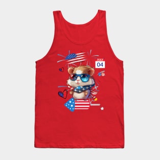 Sparkling Independence: A Hamster's Celebration Tank Top